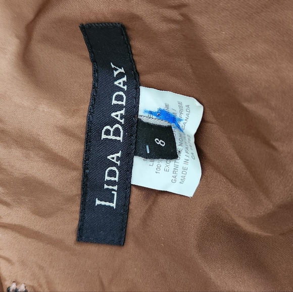 Lida Baday Brown Detailed Sleeveless Sheath Dress Size 8 - Picture 5 of 5